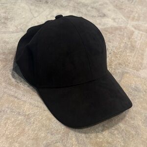 Wilfred Free black suede baseball cap